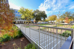Walkway and courtyard at the community