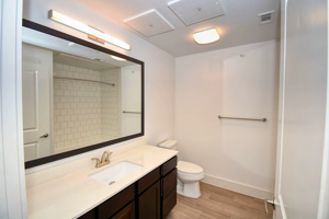 Apartment bath and tub